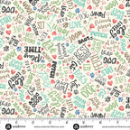 COMING SOON! - Pooch -Text Cream-Andover Fabrics-MU-259-Q