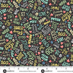 COMING SOON! - Pooch -Text Grey-Andover Fabrics-MU-259-S