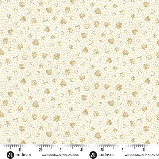 COMING SOON! - Pooch -Paws Creme-Andover Fabrics-MU-260-Q