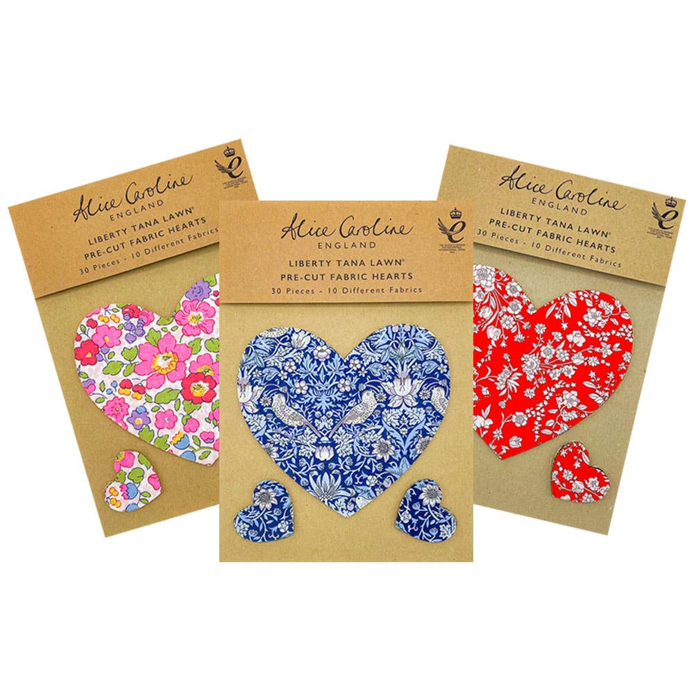 Pre-Cut Liberty Tana Lawn® Fabric Hearts | Craft Kits-Alice Caroline-Liberty Tana Lawn PC100