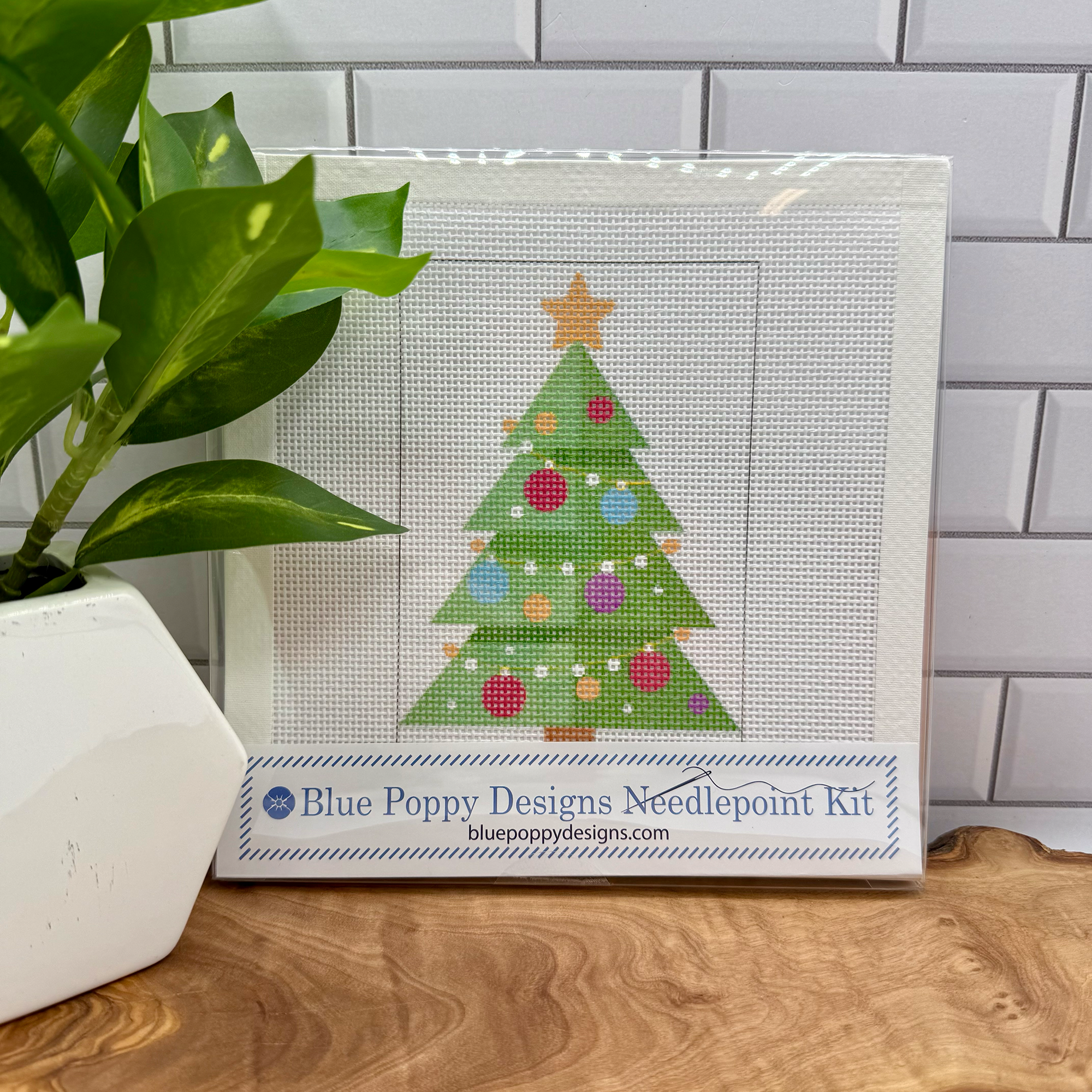 Christmas Tree Needlepoint Kit -Blue Poppy Designs-NP64-HOL-005