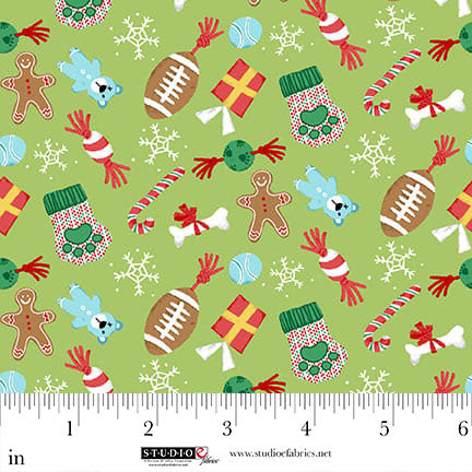 Merry Woof Mas-Dog Toys Toss-Lime-Studio E-8355-64