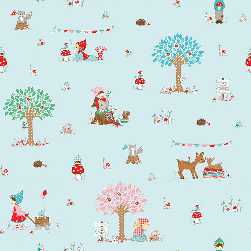 Whimsical Woodland -Curated AQUA 9 Pc  FQB-Riley Blake Designs-CFQ-WW-Aqua9