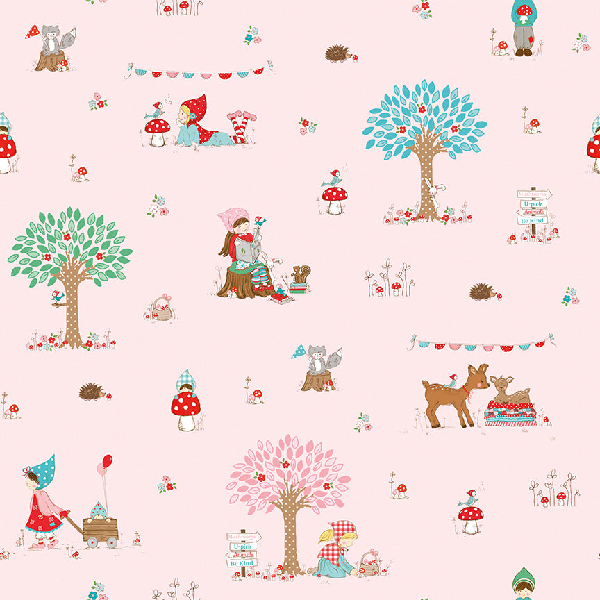 Whimsical Woodland -Curated PINK 9 Pc FQB-Riley Blake Designs-CFQ-WW-Pink9