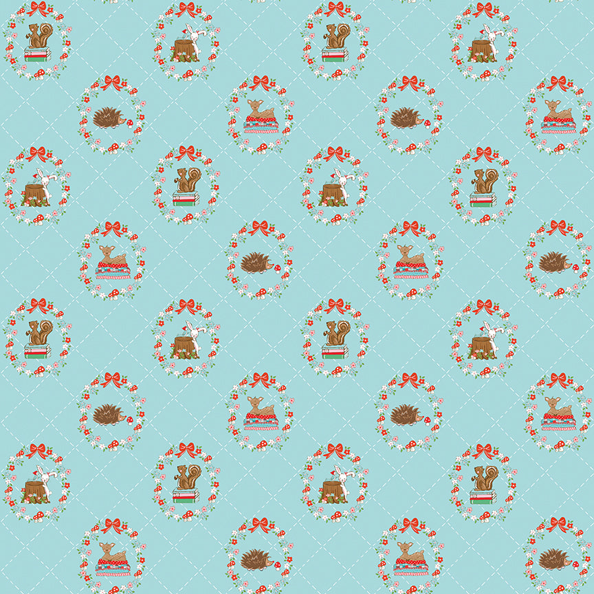 Whimsical Woodland -Animals Aqua-Riley Blake Designs-C17641-AQUA