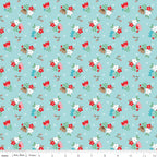 Whimsical Woodland -Floral Aqua-Riley Blake Designs-C17642-AQUA