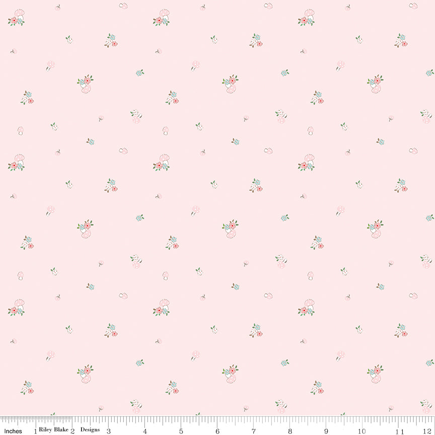 Whimsical Woodland -Mushrooms Pink-Riley Blake Designs-C17644-PINK