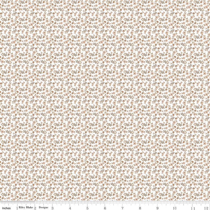 Whimsical Woodland -Mini Florals Natural-Riley Blake Designs-C17645-NATURAL