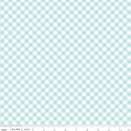 Whimsical Woodland -Diagonal Gingham Aqua-Riley Blake Designs-C17646-AQUA
