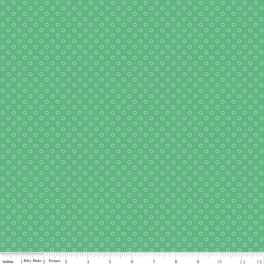 Whimsical Woodland -Circle Dots Green-Riley Blake Designs-C17647-GREEN
