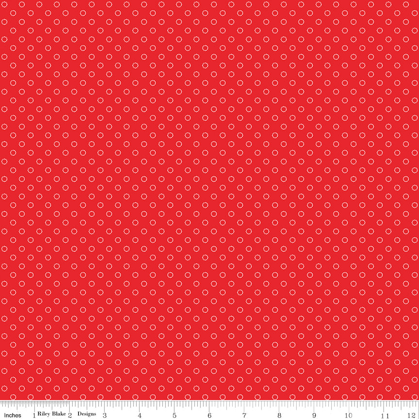Whimsical Woodland -Circle Dots Red-Riley Blake Designs-C17647-RED