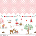 Whimsical Woodland -Border Print Pink-Riley Blake Designs-C17648-PINK