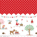 Whimsical Woodland -Border Print Red-Riley Blake Designs-C17648-RED