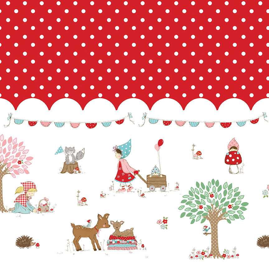Whimsical Woodland -Curated WHITE 10 Pc Bundle (9 Fat Qtrs & 1 Pc of 1/2 Yard Cheater)-Riley Blake Designs-CFQ-WW-White