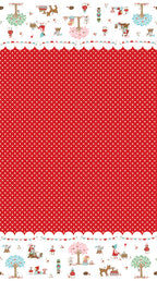 Whimsical Woodland -Border Print Red-Riley Blake Designs-C17648-RED