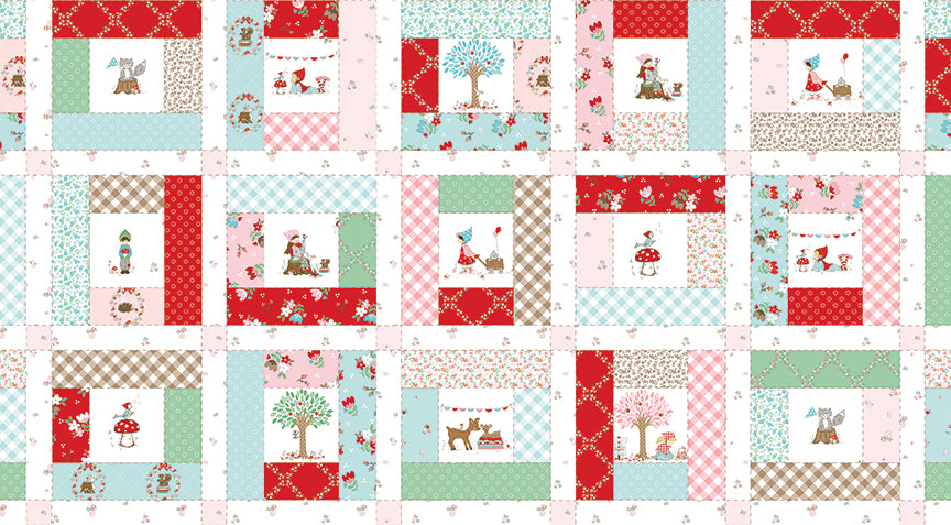 Whimsical Woodland -Curated WHITE 10 Pc Bundle (9 Fat Qtrs & 1 Pc of 1/2 Yard Cheater)-Riley Blake Designs-CFQ-WW-White