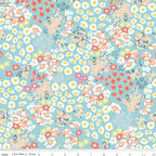 AUG 2026 - COMING SOON! -Cotton Nook-Flowerbed Aqua-Riley Blake Designs-C17971 Aqua