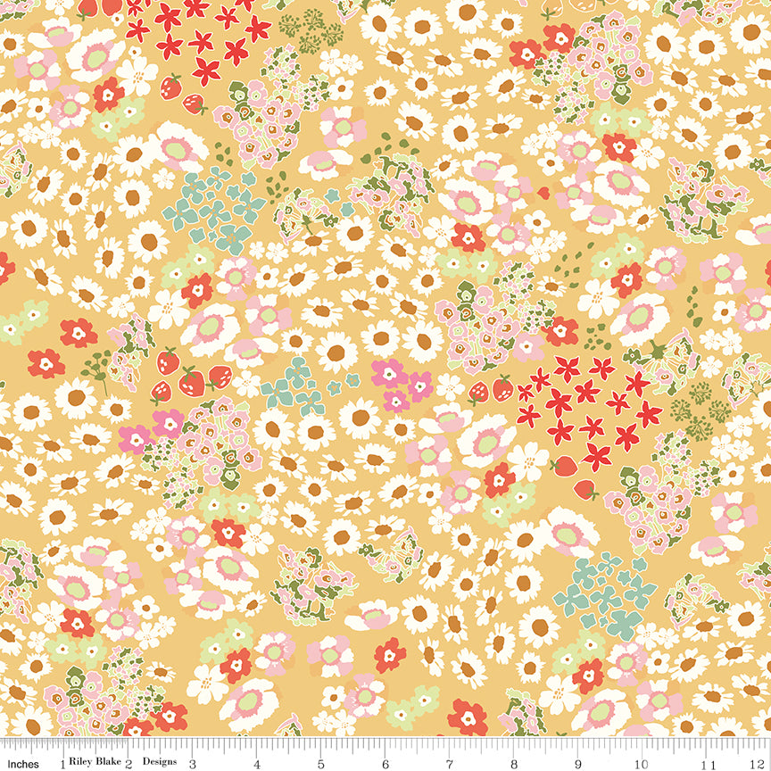 AUG 2026 - COMING SOON! -Cotton Nook-Flowerbed Yellow-Riley Blake Designs-C17971 Yellow