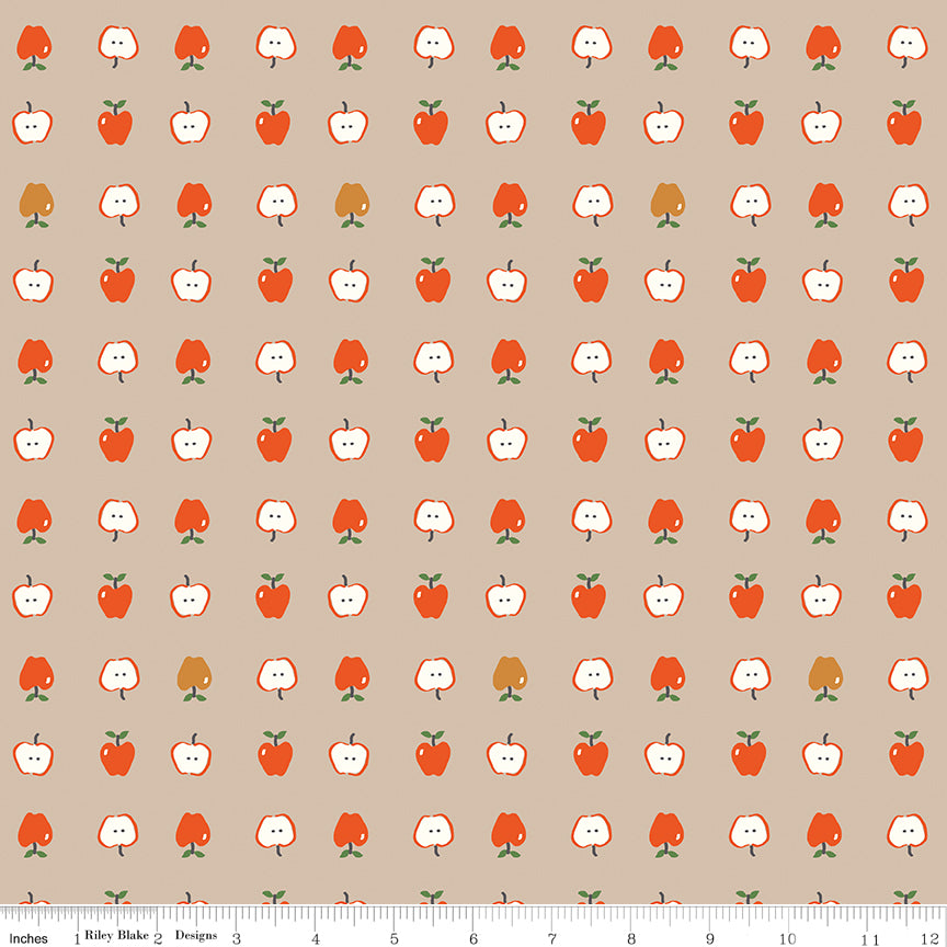 AUG 2026 - COMING SOON! -Cotton Nook-Apples Biscuit-Riley Blake Designs-C17972 Biscuit