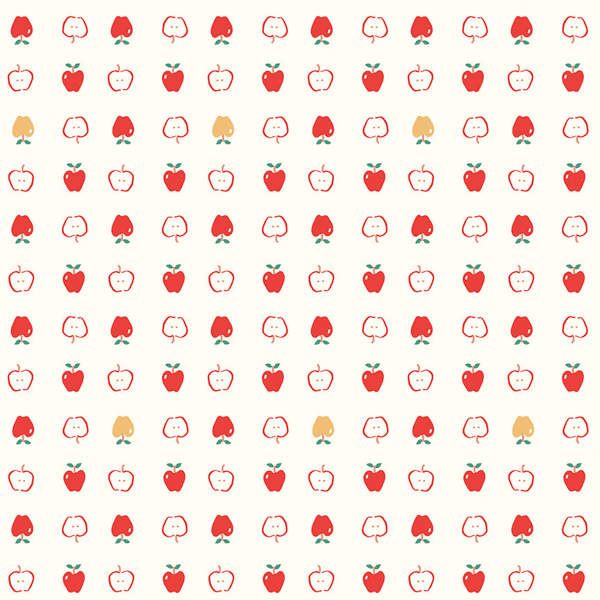 AUG 2026 - COMING SOON! -Cotton Nook-Apples Vintage White-Riley Blake Designs-C17972 Vintage White