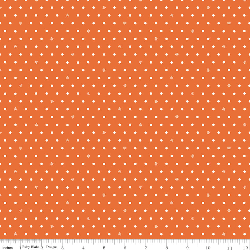 AUG 2026 - COMING SOON! -Cotton Nook-Dots Orange-Riley Blake Designs-C17977 Orange