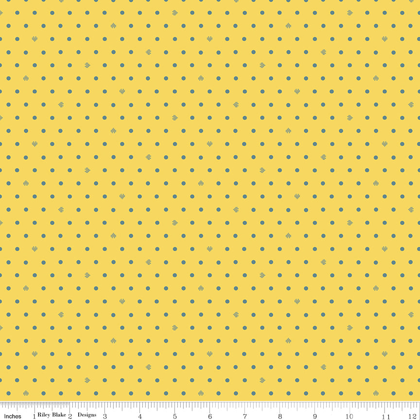 AUG 2026 - COMING SOON! -Cotton Nook-Dots Yellow-Riley Blake Designs-C17977 Yellow