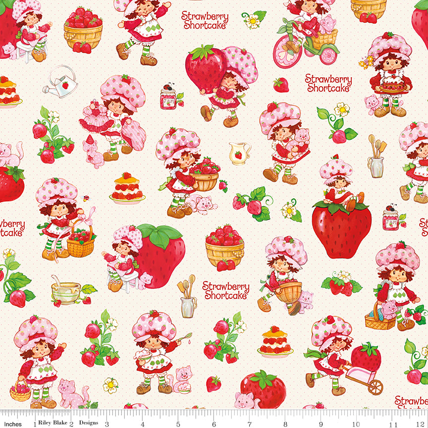 NOV 2026 - PRE-ORDER NOW! - The World of Strawberry Shortcake™-Main Cream-Riley Blake Designs-C18560 Cream