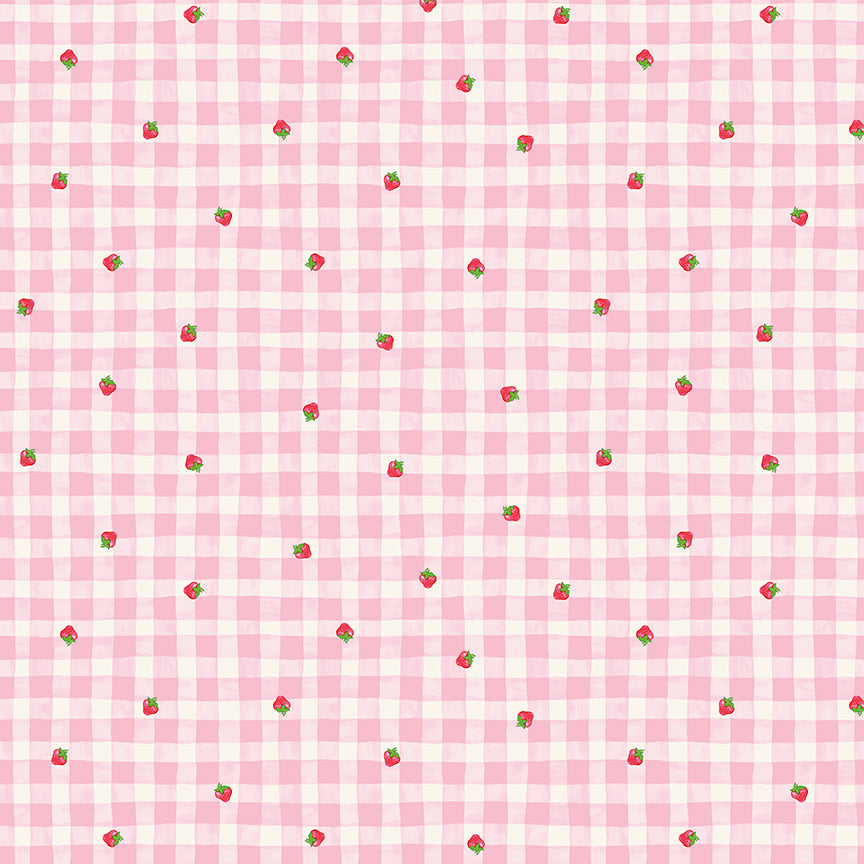 NOV 2026 - PRE-ORDER NOW! - The World of Strawberry Shortcake™-Gingham Pink-Riley Blake Designs-C18562 Pink