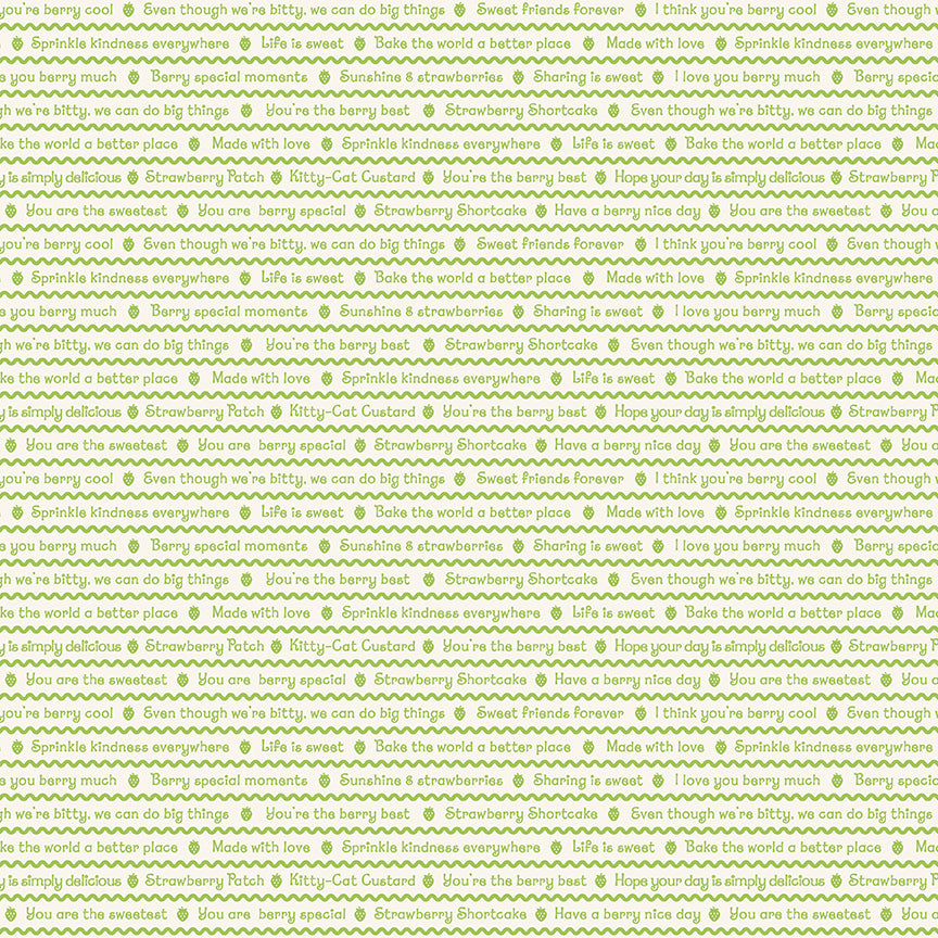 NOV 2026 - PRE-ORDER NOW! - The World of Strawberry Shortcake™-Text Green-Riley Blake Designs-C18563 Green