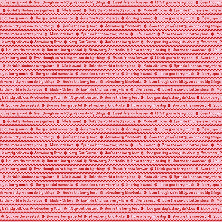 NOV 2026 - PRE-ORDER NOW! - The World of Strawberry Shortcake™-Text Pink-Riley Blake Designs-C18563 Pink