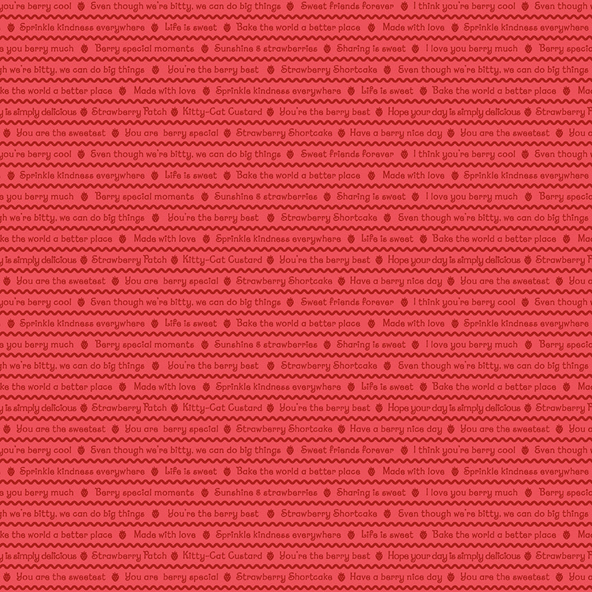 NOV 2026 - PRE-ORDER NOW! - The World of Strawberry Shortcake™-Text Red-Riley Blake Designs-C18563 Red