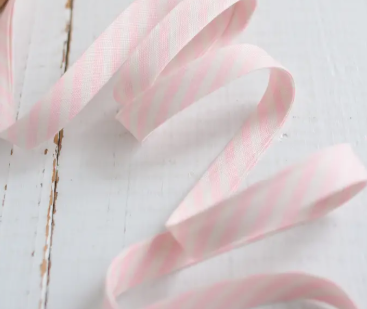 Premium 1/2" Double Fold Bias Binding-100% Cotton-Pink Stripe-BPB Pink ST 1/2