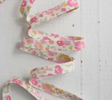 1/2" Double Fold Bias Binding 100% Cotton-Pink Floral-BPB Pink FL 1/2