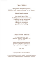 Feathers-By Margot Languedoc-The Pattern Basket-TPB 1705