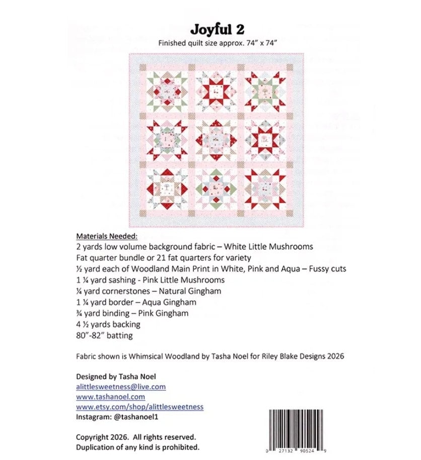 Joyful 2 Quilt Pattern-Tasha Noel-P117-JOYFUL2