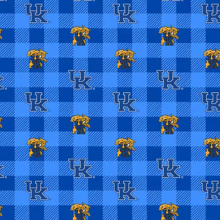 NCAA-Kentucky Wildcats Buffalo Plaid FLEECE-Sykel Enterprises-KY-1190