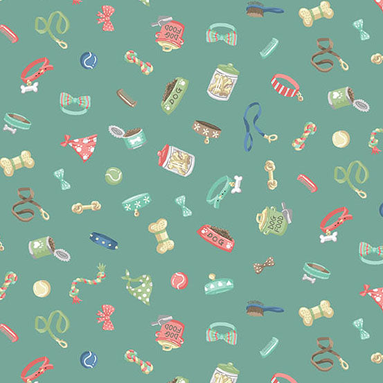 COMING SOON! - Pooch -Accessories Teal-Andover Fabrics-MU-258-T