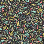 COMING SOON! - Pooch -Text Grey-Andover Fabrics-MU-259-S