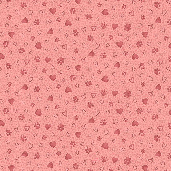COMING SOON! - Pooch -Paws Pink-Andover Fabrics-MU-260-P