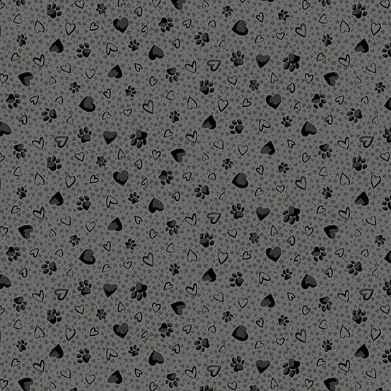 COMING SOON! - Pooch -Paws Grey-Andover Fabrics-MU-260-S