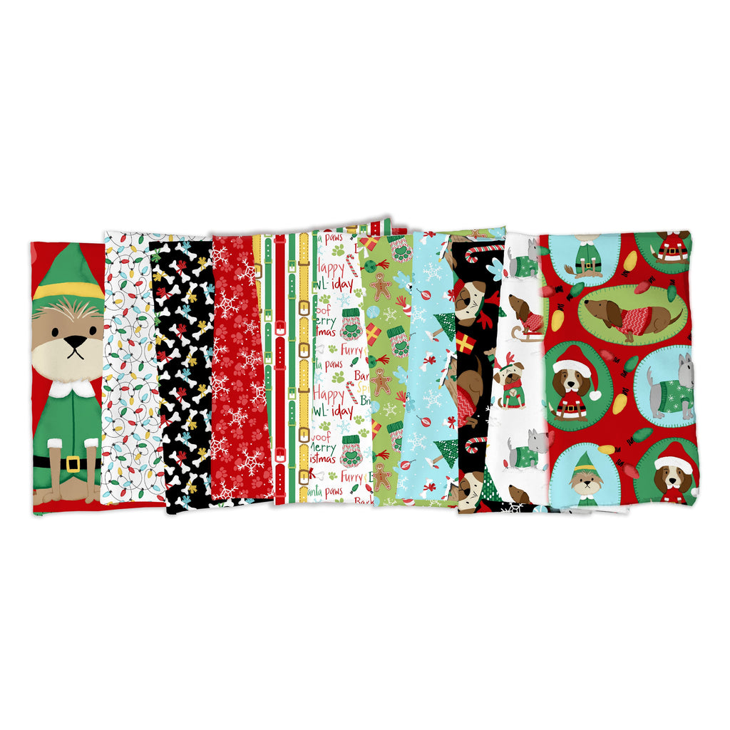 Merry Woof Mas-Fat Quarter Bundle 10 Pcs-StudioE-FQB-MerryWoofMas