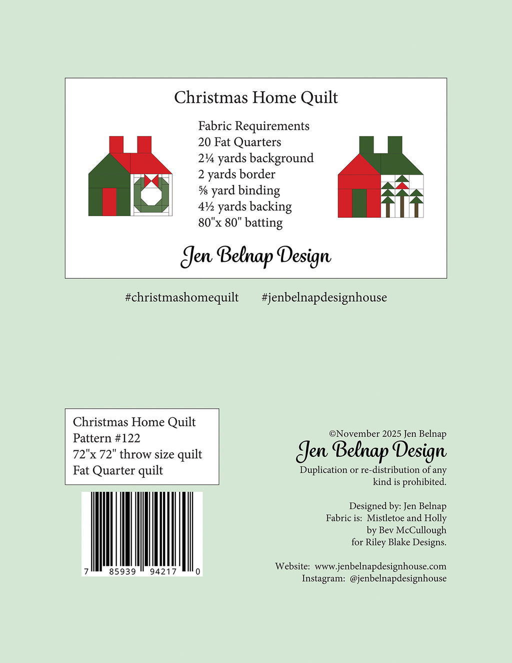 Christmas Home Quilt Pattern-Jen Belnap Design-P194-CHRISTMASHOME