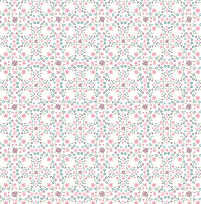 Le Petit Escargot-Blooms & Vines White-Poppie Cotton-SL26413
