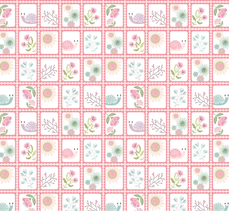 Le Petit Escargot-Snail Mail White-Poppie Cotton-SL26416