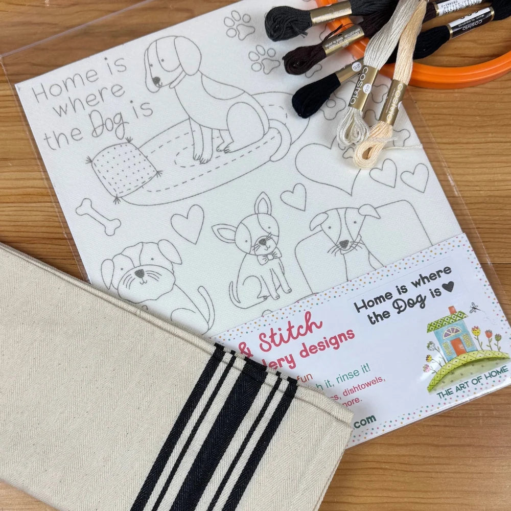 Stick & Stitch Embroidery Sheet-Home is where the Dog is-The Art of Home-SS-007