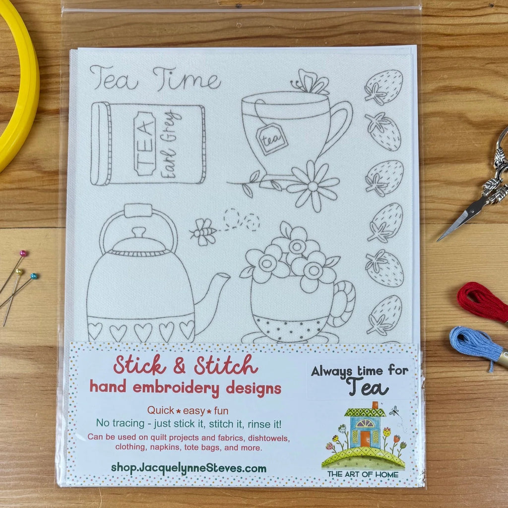 Stick & Stitch Embroidery Sheet-Always Time For Tea-The Art of Home-SS-005