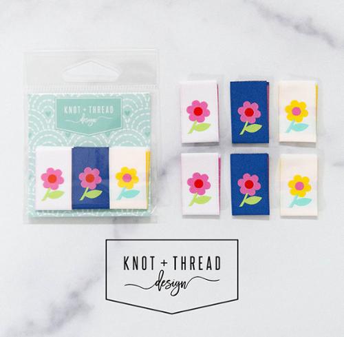 Sew in Labels Daisies-Knot And Thread Design-KAT LAB13