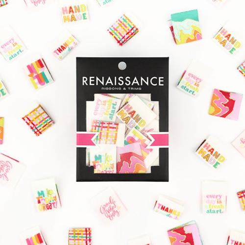 Sew in Labels-Woven Label Pack Good Vibes-Renaissance Ribbons-WLP 2505