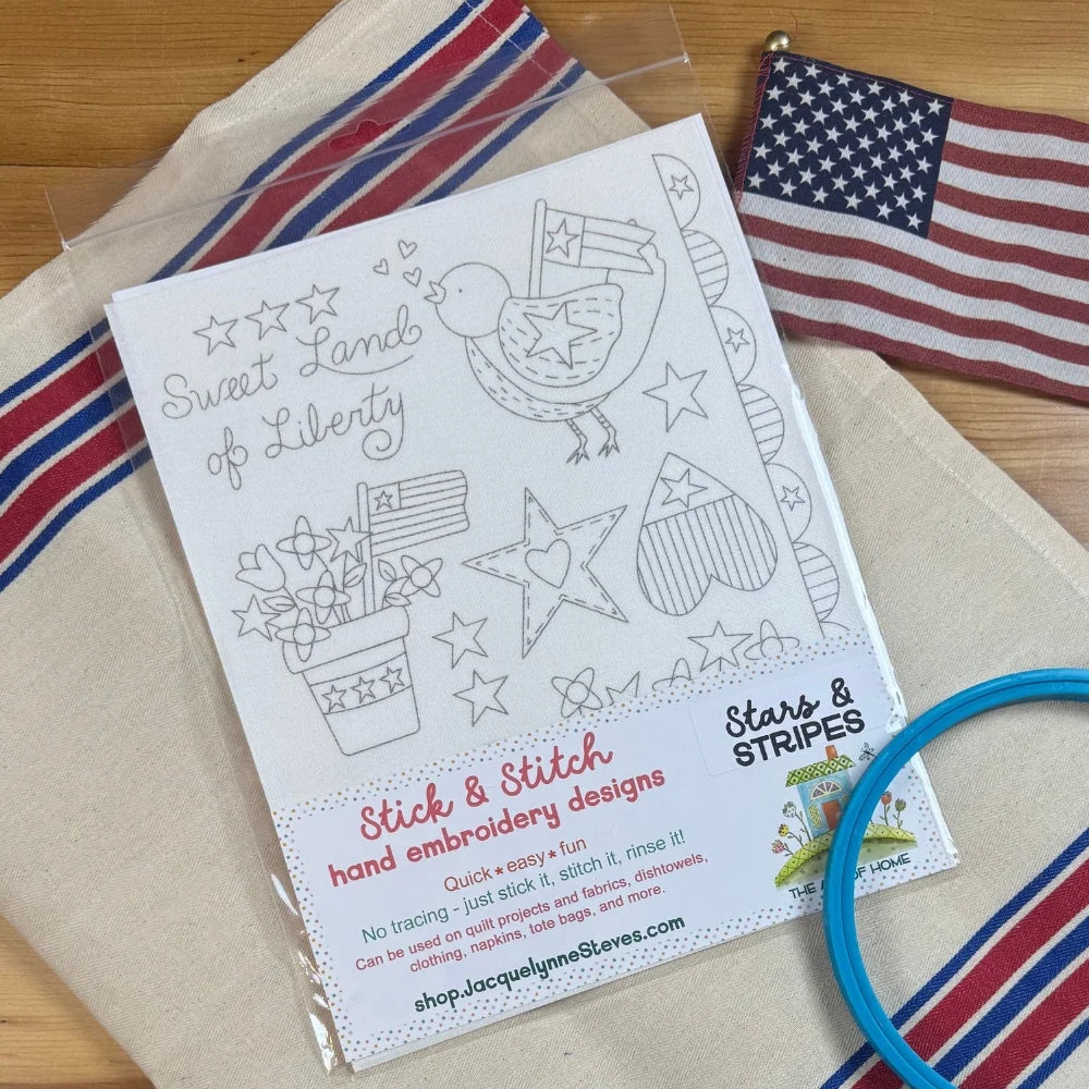 Stick & Stitch Embroidery Sheet-Stars & Stripes-The Art of Home-SS-009