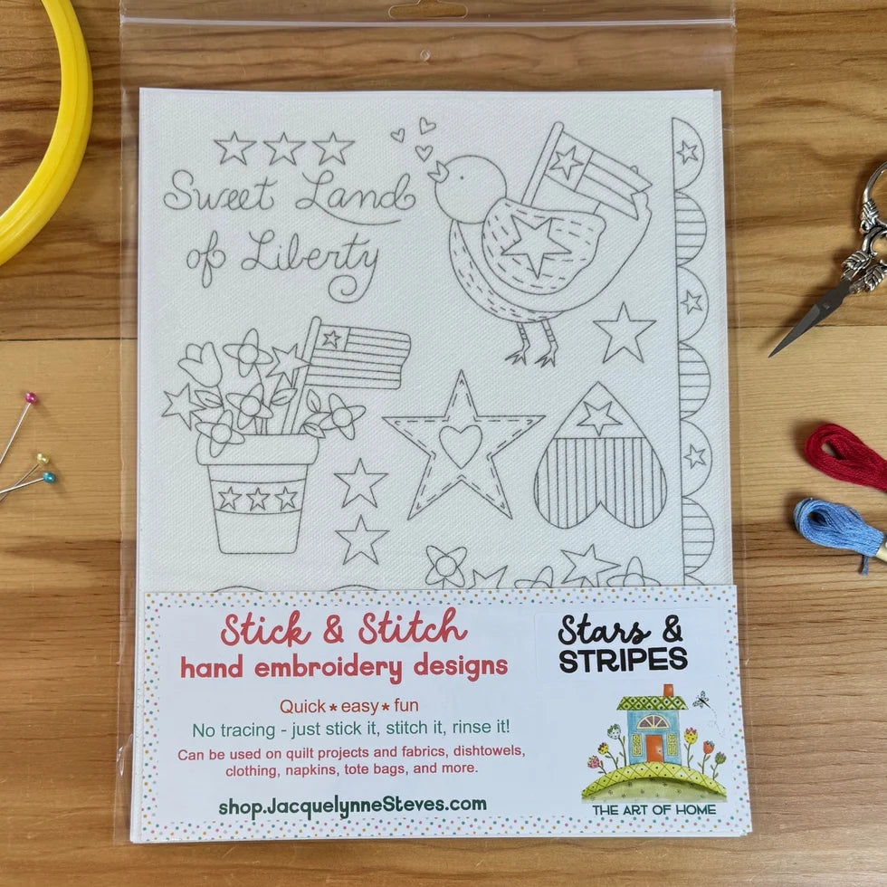 Stick & Stitch Embroidery Sheet-Stars & Stripes-The Art of Home-SS-009